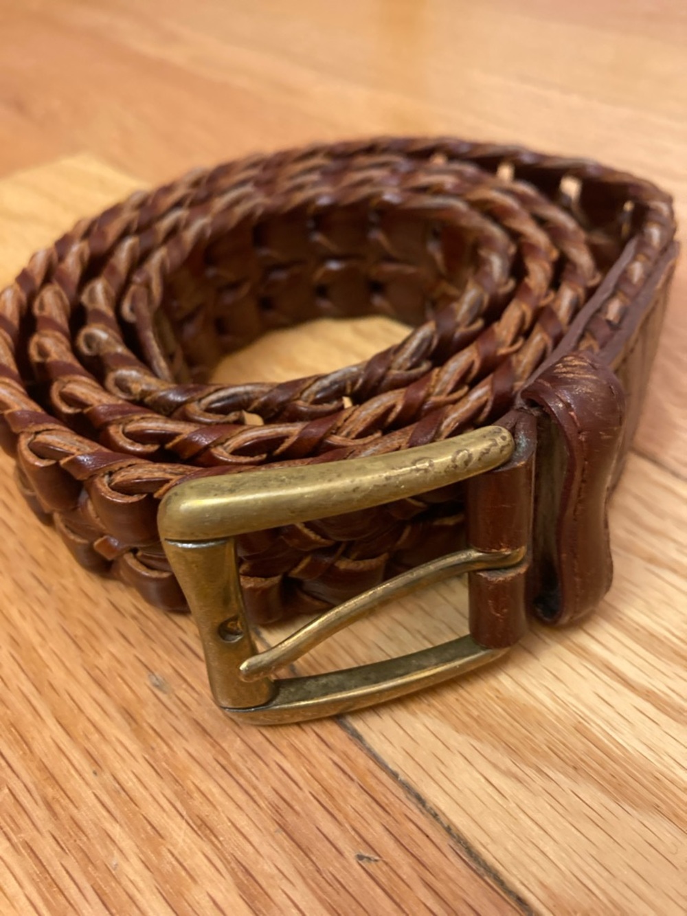 B.A.S. Braided Brown Leather Belt